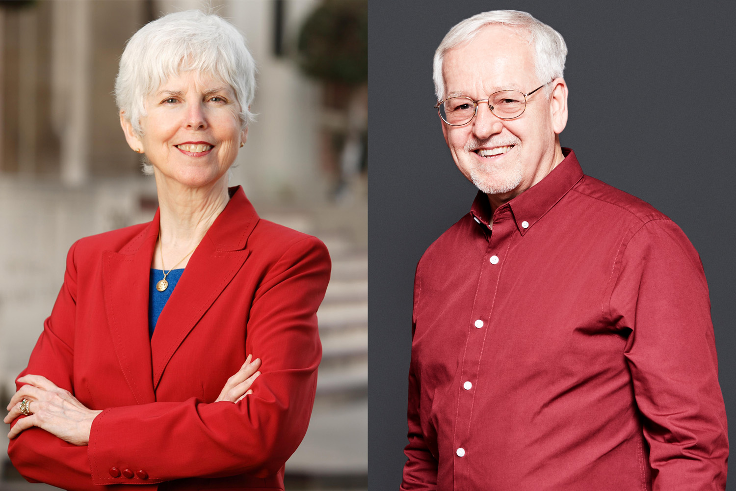 Roseann Mulligan and Glenn Clark headshots side by side